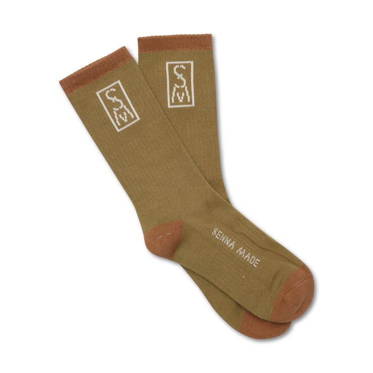 Senna Made Crew Socks Army Green
