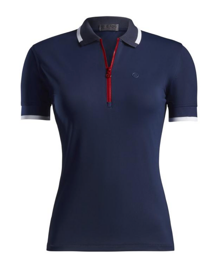 CONTRAST ZIP POLO