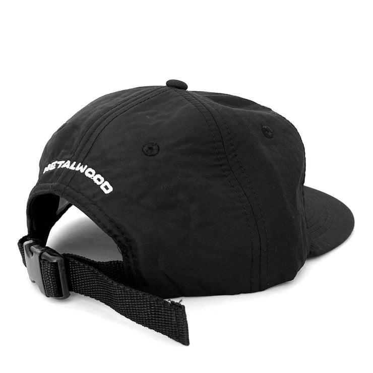 Metalwood Cracked Logo 6-Panel Strapback Hat Black